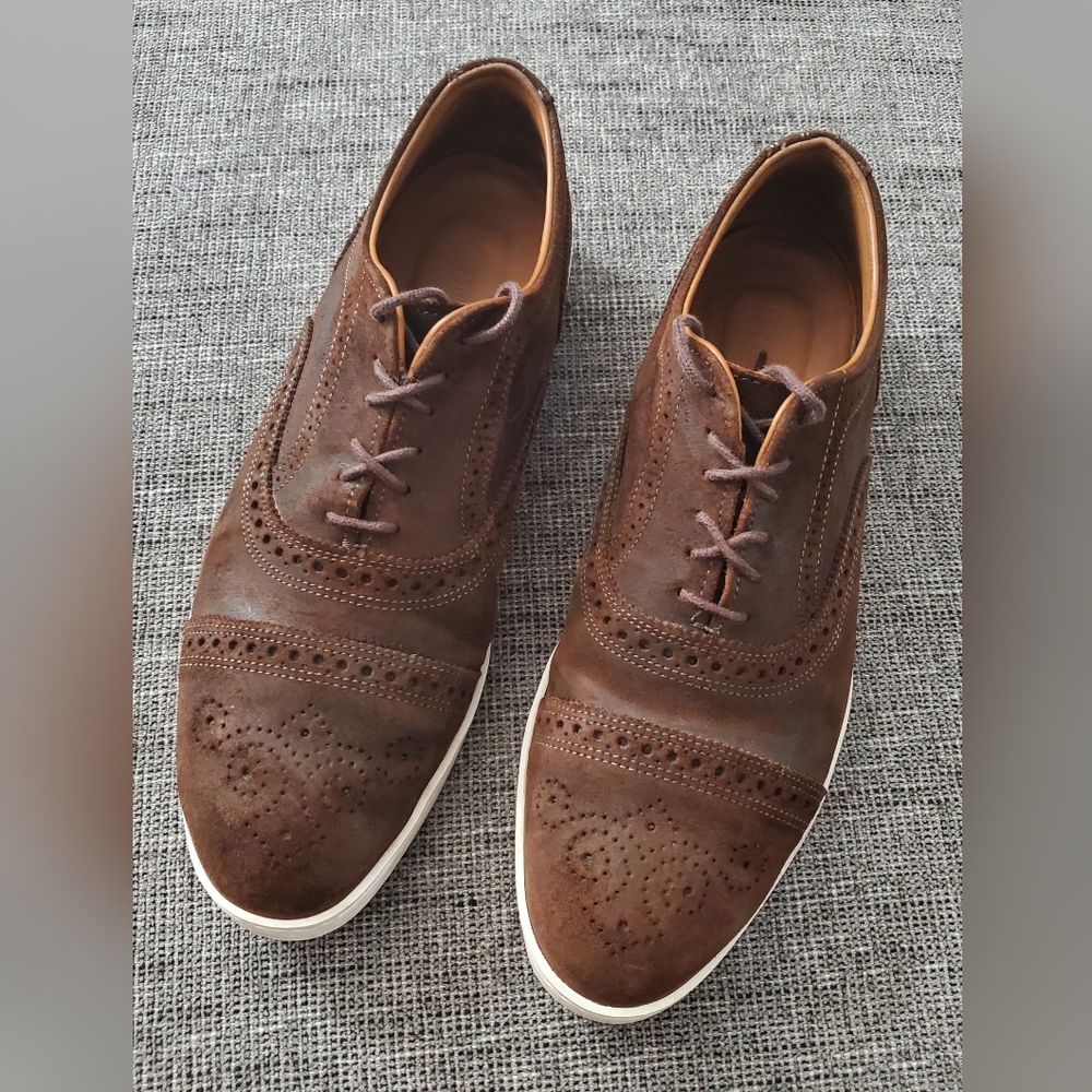 Allen Edmonds Men's Strand Suede Brown Cap Toe Oxford‎ Sneaker Size 8.5 D